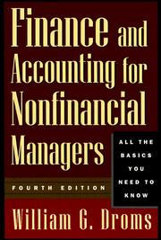 Cover of: Finance and accounting for nonfinancial managers by William G. Droms