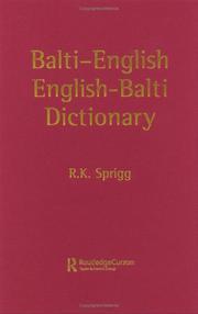 Cover of: Balti-English / English-Balti Dictionary by R. K. Sprigg