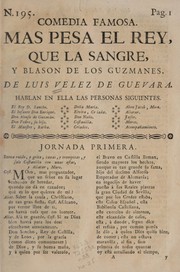 Cover of: Más pesa el rey que la sangre, y blasón de los Guzmanes by Luis Vélez de Guevara