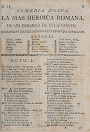 Cover of: La más heroica romana by José de Cañizares