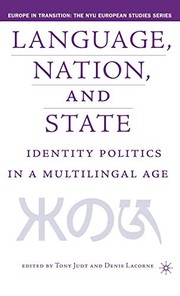 Cover of: Language, nation, and state by edited by Tony Judt and Denis Lacorne.