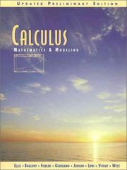 Cover of: Calculus: Mathematics and Modeling