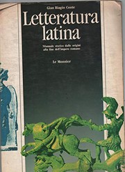 Cover of: Letteratura latina: manuale storico dalle origini alla fine dell'impero romano