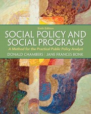 Cover of: Social policy and social programs by Donald E. Chambers