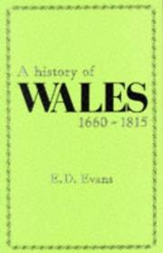 Cover of: A history of Wales, 1660-1815