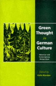 Cover of: Green thought in German culture: historical and contemporary perspectives