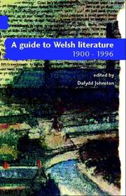 Cover of: A Guide to Welsh Literature: 1900-1996 (Cymru - Guide to Welsh Literature)