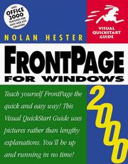 Cover of: FrontPage 2000 for Windows by Nolan Hester