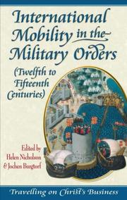 Cover of: International Mobility in the Military Orders, Twelfth to Fifteenth Centuries by 