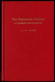 Cover of: Eighteenth Century: A Current Bibliography, New Series 6 : For 1980 (Eighteenth Century: a Current Bibliography New Series)