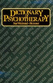 Cover of: A dictionary of psychotherapy