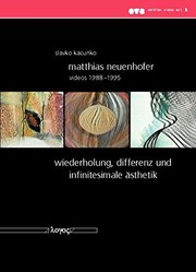 Cover of: Matthias Neuenhofer by Slavko Kacunko