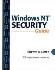 Cover of: Windows NT security guide