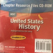 Cover of: United States History Chapter Resource Files CD-ROM (California Social Studies, Independence to 1914) by 