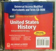 Cover of: United States History Universal Access Modified Worksheets CD-ROM (California Social Studies, Independence to 1914) by 
