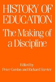 Cover of: History of education: the making of a discipline