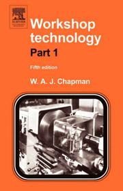 Cover of: Workshop Technology, Volume 1, Fifth Edition (Pt 1)