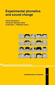 Cover of: Experimental phonetics and sound change
