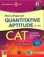 Cover of: How to Prepare for Quantitative Aptitude for CAT (Old edition)