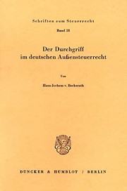 Cover of: Der Durchgriff im deutschen Aussensteuerrecht