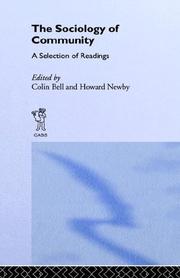 Cover of: The Sociology of community: a selection of readings