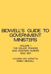Cover of: Guide to Government Ministers: The Major Powers and Western Europe 1900-1071 (His Guide to government ministers, v. 1)