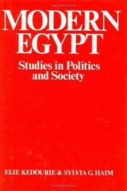 Cover of: Modern Egypt: studies in politics and society
