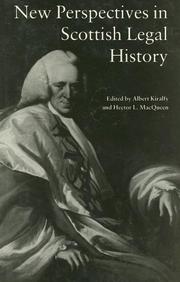 Cover of: New perspectives in Scottish legal history by edited by Albert Kiralfy and Hector L. MacQueen.