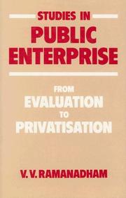 Cover of: Studies in public enterprise: from evaluation to privatisation