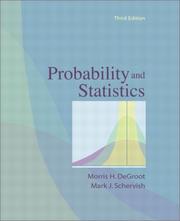 Cover of: Probability and statistics by Morris H. DeGroot