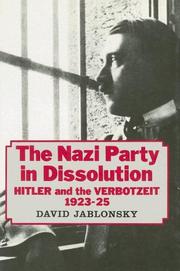 Cover of: The Nazi Party in dissolution by David Jablonsky