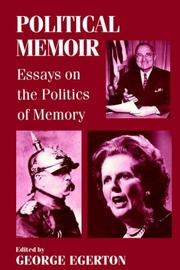 Cover of: Political Memoir | George Egerton