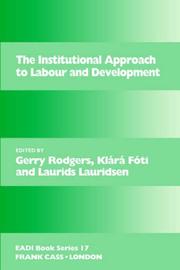 Cover of: The institutional approach to labour and development