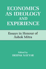 Cover of: Economics as Ideology and Experience by Deepak Nayyar