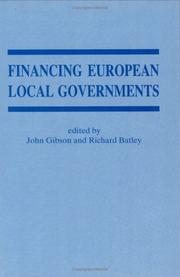 Cover of: Financing European Local Government (Special Issue of "Local Government Studies")