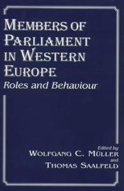 Cover of: Members of parliament in Western Europe by edited by Wolfgang C. Müller and Thomas Saalfeld.