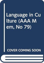 Cover of: Language in Culture (Aaa Mem, No 79) by Hoijer, Harry