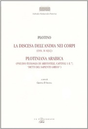 Cover of: La discesa dell'anima nei corpi by Plotinus