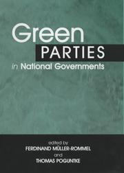 Cover of: Green Parties in National Governments (Environmental Politics) by F Muller-Rommel