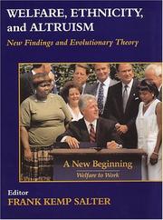 Cover of: Welfare, Ethnicity and Altruism | Frank Salter
