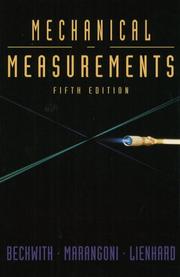 Cover of: Mechanical measurements by T. G. Beckwith