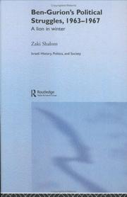 Ben-Gurion's political struggles by Zakai Shalom