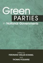 Cover of: Green Parties in National Governments (Environmental Politics) by F Muller-Rommel