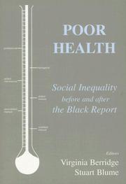 Cover of: Poor Health: Social Inequality before and after the Black Report (British Politics and Society)