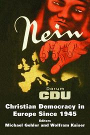 Cover of: Christian democracy in Europe since 1945