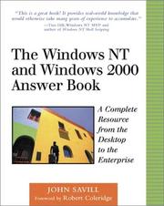 Cover of: The Windows NT and Windows 2000 Answer Book: A Complete Resource from the Desktop to the Enterprise