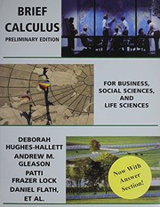 Cover of: Brief Calculus, Textbook, Study Guide and Student Solutions Manual: For Business, Social Sciences, and Life Sciences, Preliminary Edition