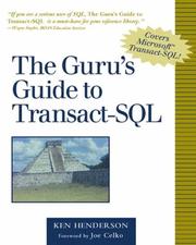 Cover of: The Guru's Guide to Transact-SQL by Ken Henderson