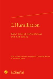 Cover of: Humiliation: Droit, Recits et Representations