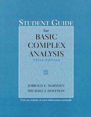 Cover of: Basic Complex Analysis Student Guide by Jerrold E. Marsden